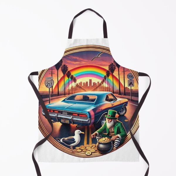 Item preview, St Patricks Day Classic Car Rainbow Irish Art designed and sold by InkNovaLab.