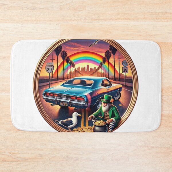 Item preview, St Patricks Day Classic Car Rainbow Irish Art designed and sold by InkNovaLab.