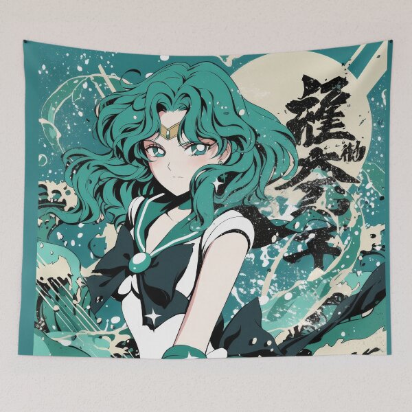 Item preview, Sailor Neptune Retro Tidal Wave Teal  designed and sold by AnimeArsenalPrints.