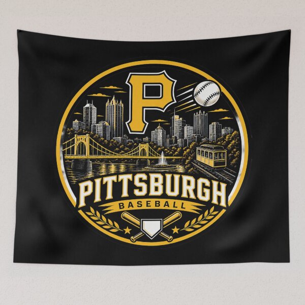 Item preview, Pittsburgh Baseball City Logo – Bridge Skyline Baseball T-shirt & Fan Gear designed and sold by TKOprintdesigns.