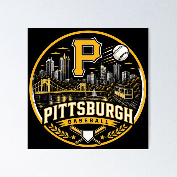 Item preview, Pittsburgh Baseball City Logo – Bridge Skyline Baseball T-shirt & Fan Gear designed and sold by TKOprintdesigns.