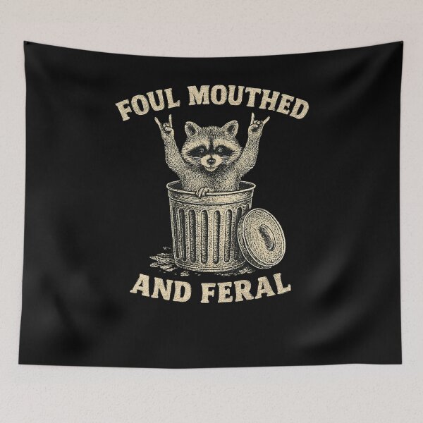 Item preview, Feral Raccoon Trash Can Vintage Sketch Art designed and sold by SiarheiYur.