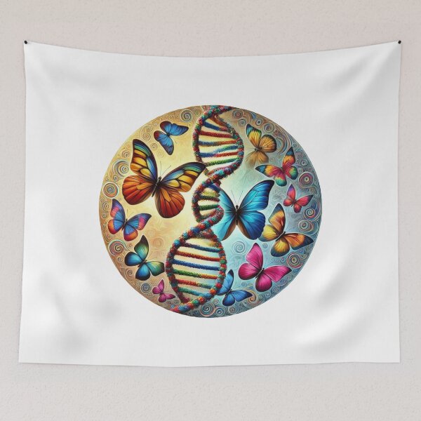 Item preview, Colourful DNA Butterfly Science Biology Art designed and sold by InkNovaLab.