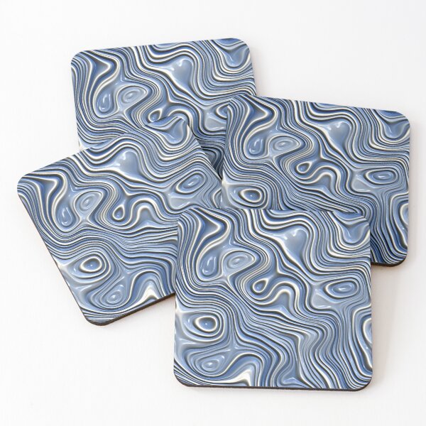 Item preview, Light Pastel Blue White 3D Swirl Waves Pattern designed and sold by LC Graphic Design Studio.