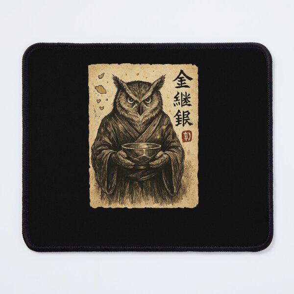 Item preview, Wise Owl Monk Holding Bowl Vintage Ink designed and sold by SiarheiYur.