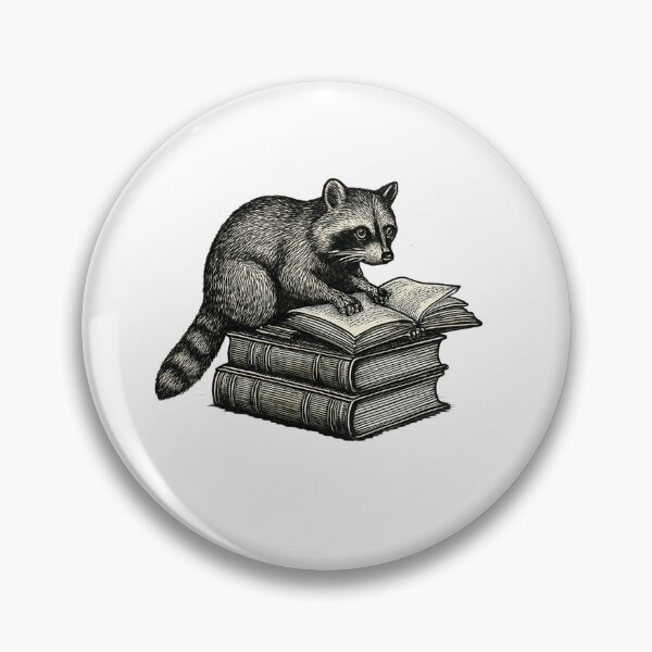Item preview, Curious Raccoon Reading Books Vintage Sketch designed and sold by SiarheiYur.