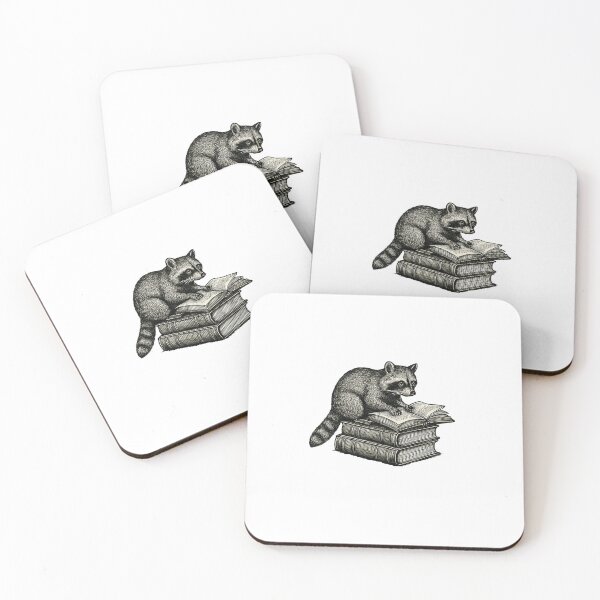 Item preview, Curious Raccoon Reading Books Vintage Sketch designed and sold by SiarheiYur.