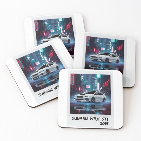 Item preview, Subaru WRX STI 2015 White JDM Neon Tokyo Polaroid Art designed and sold by Motorline44.