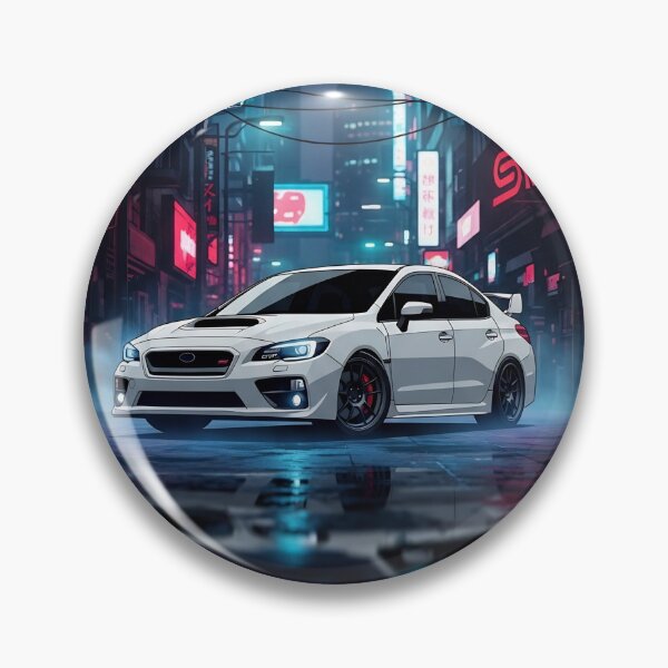 Item preview, Subaru WRX STI 2015 White JDM Neon Tokyo Polaroid Art designed and sold by Motorline44.