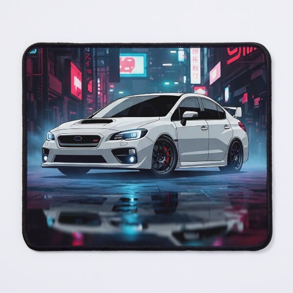 Item preview, Subaru WRX STI 2015 White JDM Neon Tokyo Polaroid Art designed and sold by Motorline44.