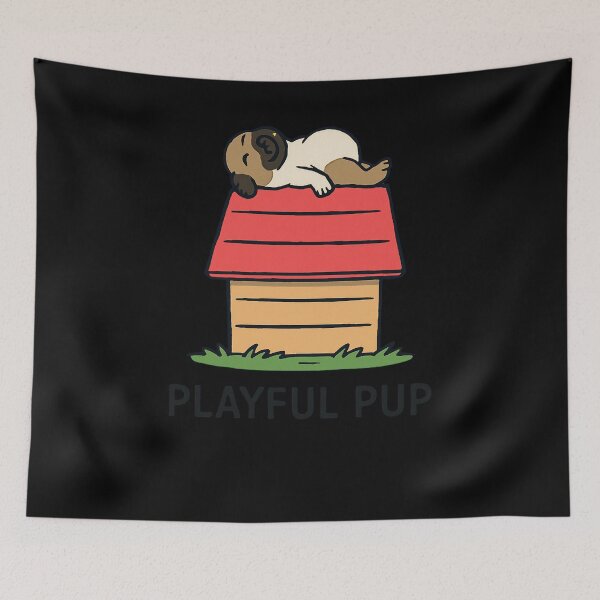 Item preview, Playful Pup Sleeping on Doghouse Cartoon designed and sold by SiarheiYur.