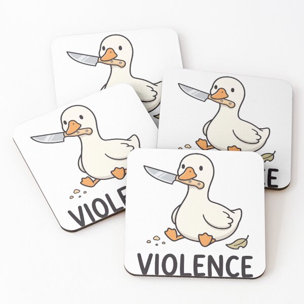 Item preview, Ganso con cuchillo - Violencia // Pegatina de animal gracioso designed and sold by Astraphyllia.
