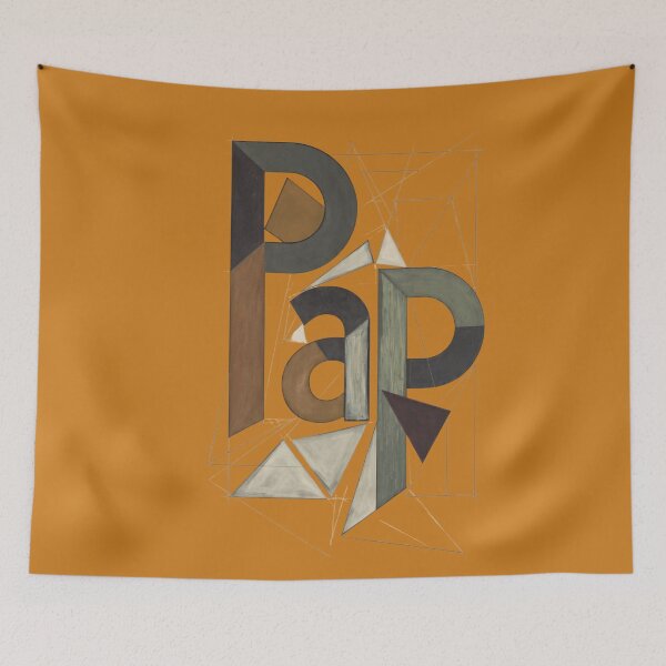Item preview, Abstract geometric typography design with architectural construction lines designed and sold by Rue Market.