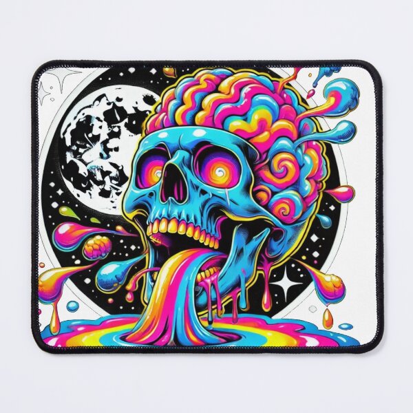 Item preview, Psychedelic Colourful Skull Trippy Moon Art designed and sold by InkNovaLab.