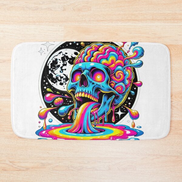 Item preview, Psychedelic Colourful Skull Trippy Moon Art designed and sold by InkNovaLab.