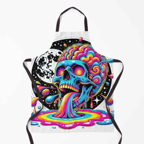 Item preview, Psychedelic Colourful Skull Trippy Moon Art designed and sold by InkNovaLab.