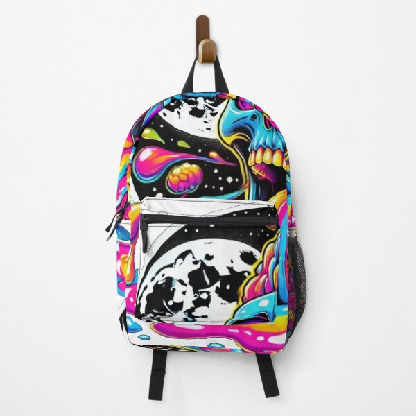 Item preview, Psychedelic Colourful Skull Trippy Moon Art designed and sold by InkNovaLab.