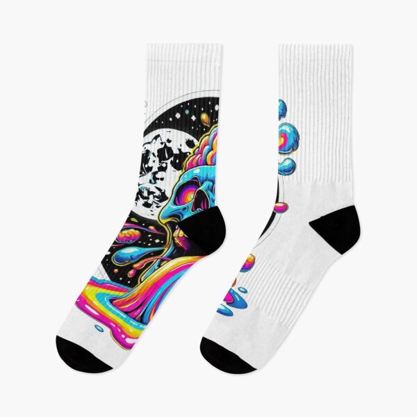 Item preview, Psychedelic Colourful Skull Trippy Moon Art designed and sold by InkNovaLab.