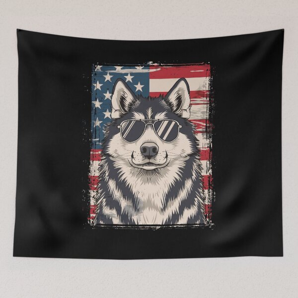 Item preview, Funny Alaskan Malamute 4th July USA Flag America Mom Dad Kids designed and sold by rafaeltto.