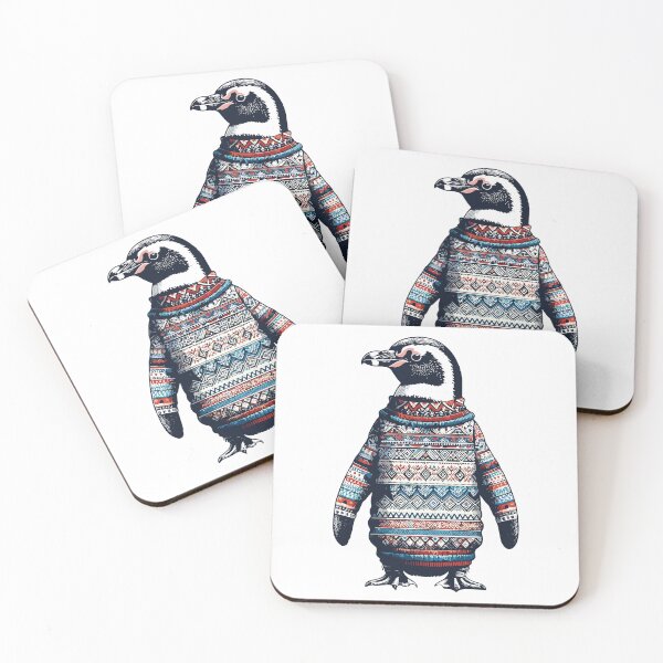 Item preview, Cute Penguin Wearing Colorful Winter Sweater Festive Art designed and sold by RamyGallery.
