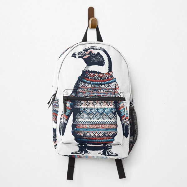 Item preview, Cute Penguin Wearing Colorful Winter Sweater Festive Art designed and sold by RamyGallery.