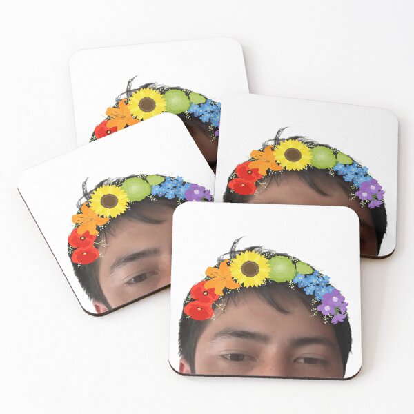Item preview, Shane Forehead (rainbow flower crown) designed and sold by BayAreaWolfbird.