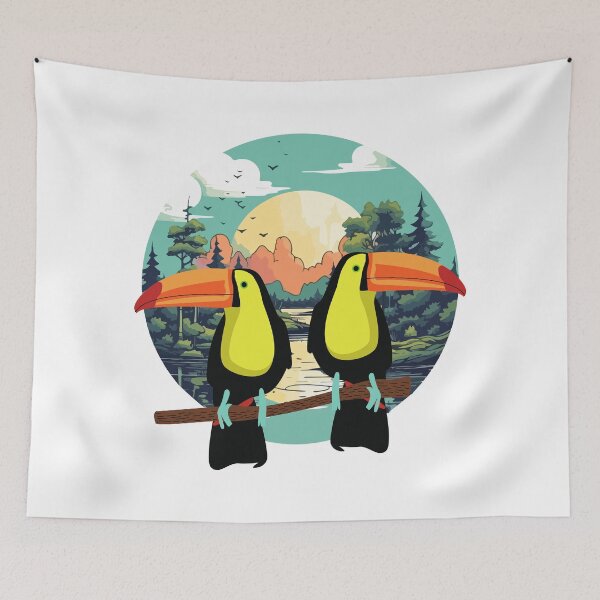 Item preview, Toucan Birds Tropical Forest designed and sold by yuki-hana.