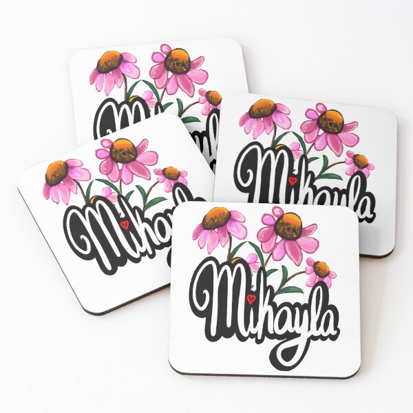 Item preview, Mikayla popular girls first name with coneflowers. Top 100 Personalized personalised customised name Mikayla  designed and sold by Artonmytee.