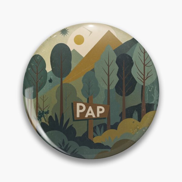 Item preview, Forest landscape with mountain sign reading PAP designed and sold by Rue Market.