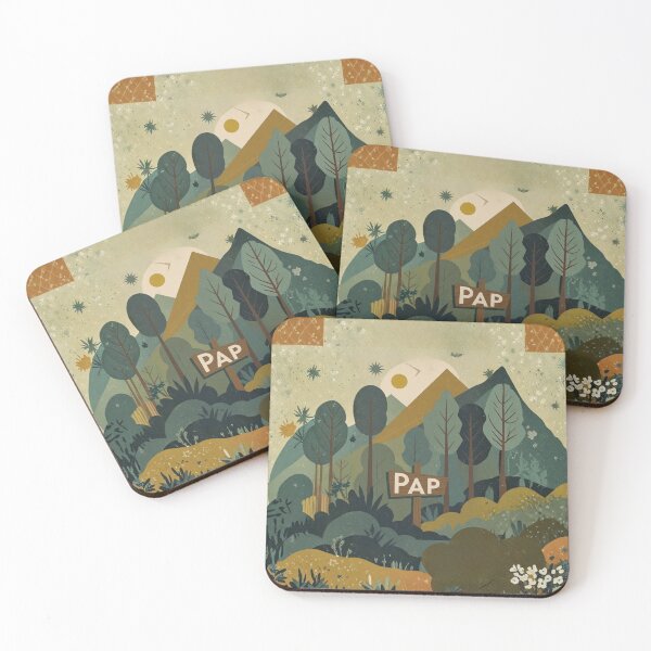 Item preview, Forest landscape with mountain sign reading PAP designed and sold by Rue Market.