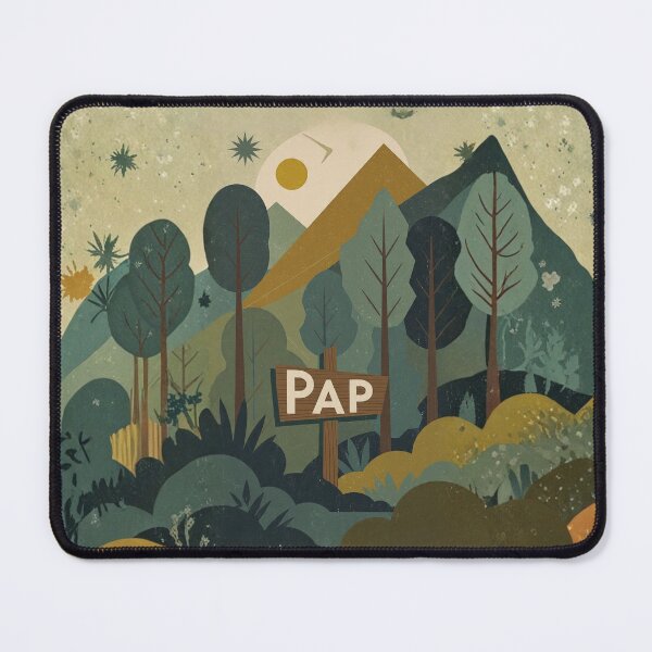 Item preview, Forest landscape with mountain sign reading PAP designed and sold by Rue Market.