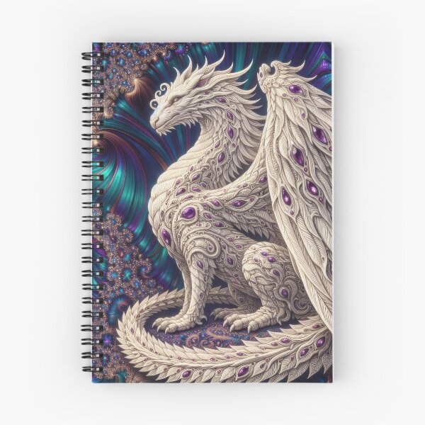 Item preview, Lab Visions 066: White Psychedelic Dragon with Fractal Background designed and sold by The Psychedelic Anarchist.
