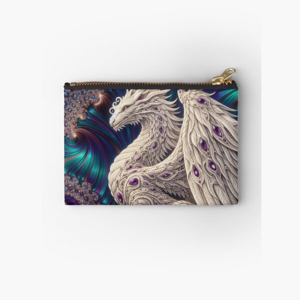 Item preview, Lab Visions 066: White Psychedelic Dragon with Fractal Background designed and sold by The Psychedelic Anarchist.
