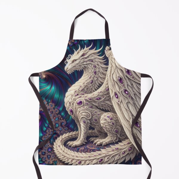 Item preview, Lab Visions 066: White Psychedelic Dragon with Fractal Background designed and sold by The Psychedelic Anarchist.