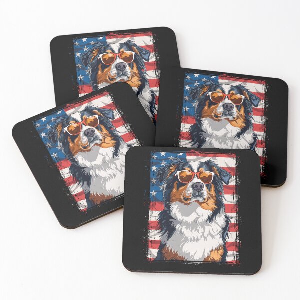 Item preview, Funny Australian Shepherd 4th July USA Flag America Mom Dad Kids designed and sold by rafaeltto.