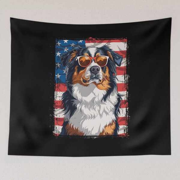 Item preview, Funny Australian Shepherd 4th July USA Flag America Mom Dad Kids designed and sold by rafaeltto.