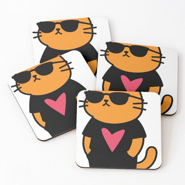 Item preview, Cool Cat with Sunglasses – Minimalist Full Body Design designed and sold by PIXEL POP DESIGNS - Beyond the Norm!.