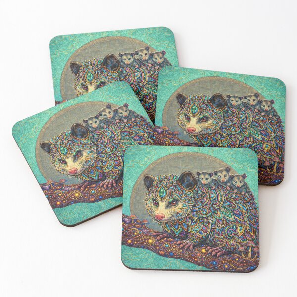 Item preview, Lab Visions 067: Psychedelic Opossum with Babies Visionary Animal Art designed and sold by The Psychedelic Anarchist.