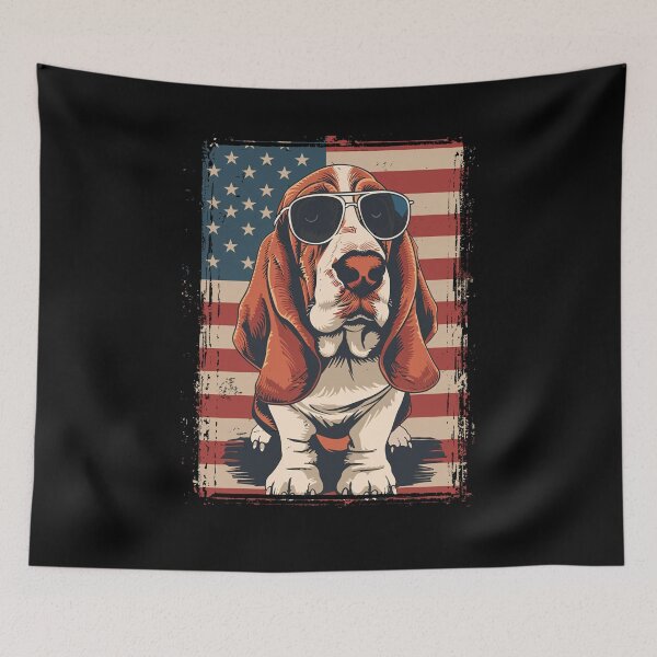 Item preview, Funny Basset Hound 4th July USA Flag America Mom Dad Kids designed and sold by rafaeltto.