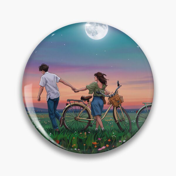 Item preview, Stroll Couple Bicycles and Starry Night designed and sold by Unframed-Art.