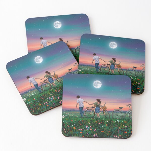 Item preview, Stroll Couple Bicycles and Starry Night designed and sold by Unframed-Art.