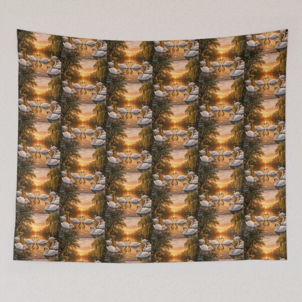 Item preview, Enchanting Harmony of Swans and Nature. designed and sold by JoyNest = "The nest of joy".