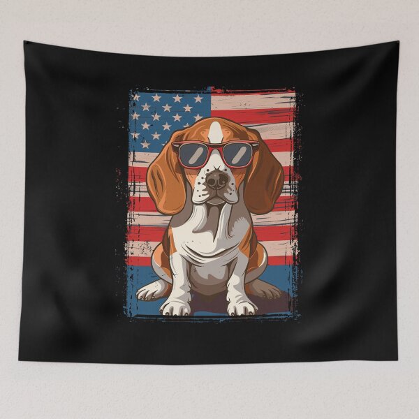 Item preview, Funny Beagle 4th July USA Flag America Mom Dad Kids designed and sold by rafaeltto.