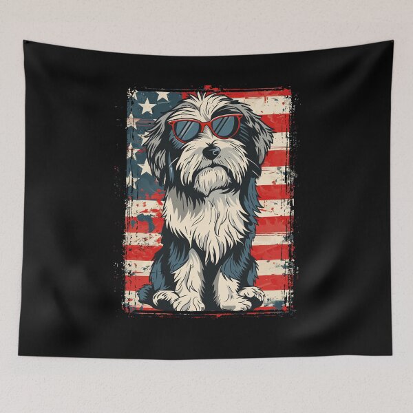 Item preview, Funny Bearded Collie 4th July USA Flag America Mom Dad Kids designed and sold by rafaeltto.