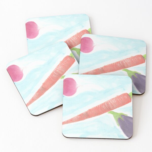 Item preview, vegetables carrot aubergine radish eggplant designed and sold by ShePaintsMusic.