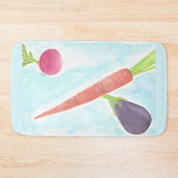 Item preview, vegetables carrot aubergine radish eggplant designed and sold by ShePaintsMusic.