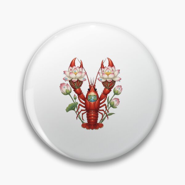 Item preview, Red Lobster Lotus Flowers Lake Scene designed and sold by AbanoubStore.