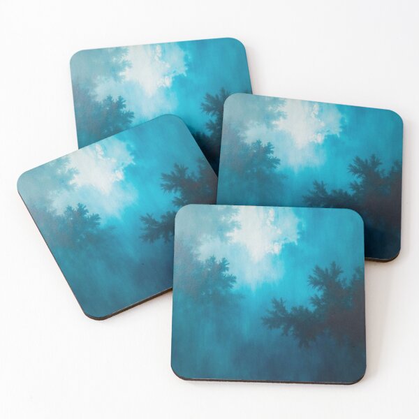 Item preview, Blue mist forest with silhouetted tree branches designed and sold by Rue Market.