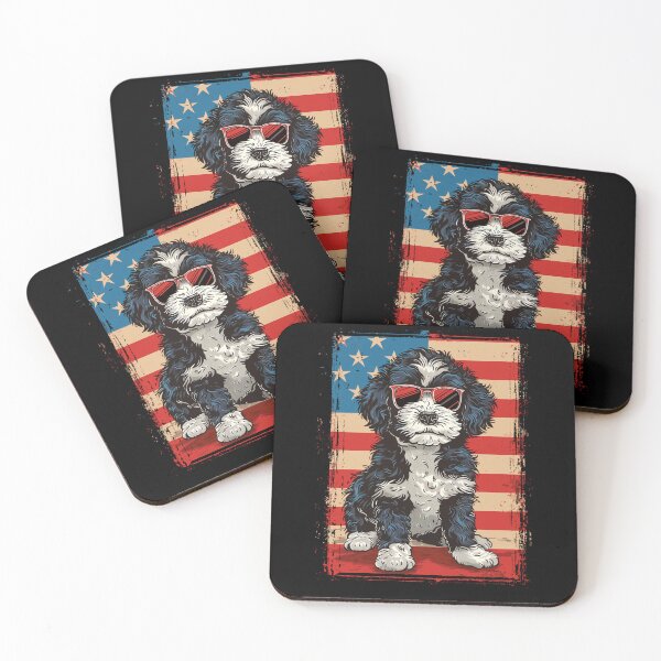 Item preview, Funny Bernedoodle 4th July USA Flag America Mom Dad Kids designed and sold by rafaeltto.