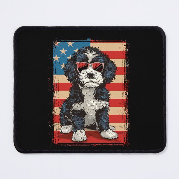 Item preview, Funny Bernedoodle 4th July USA Flag America Mom Dad Kids designed and sold by rafaeltto.